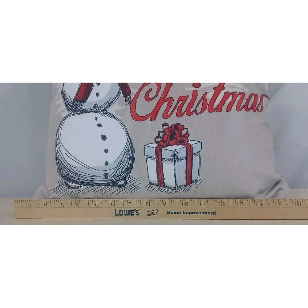 Merry Christmas Throw Pillow‎ Snowman Decorative Holiday Couch Pillow Decoration